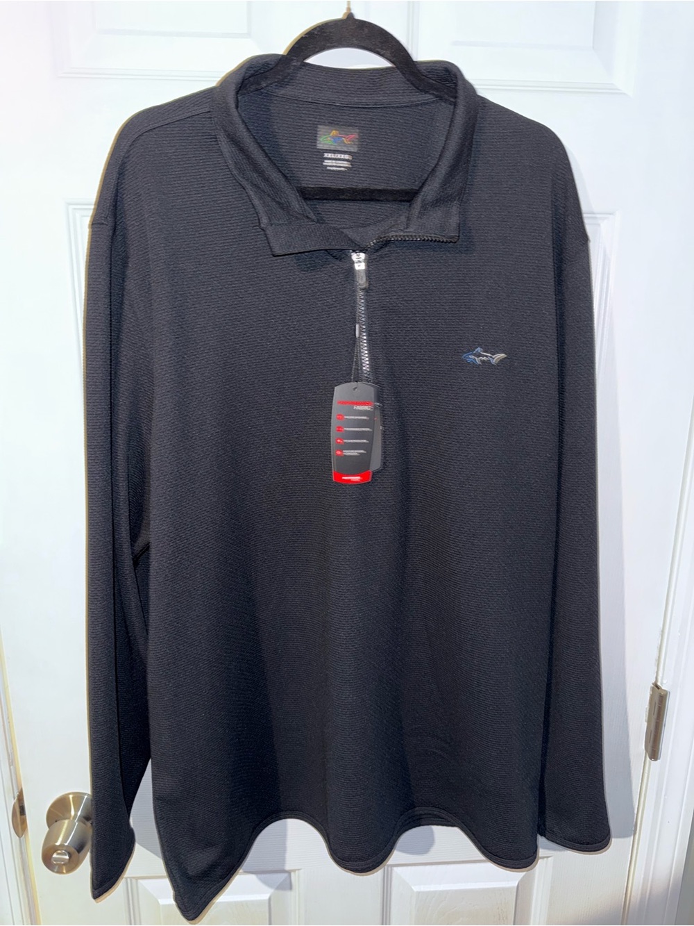 Greg Norman Men's Long Sleeve Polo Shirt XXL Golf Black Play Dry NWT